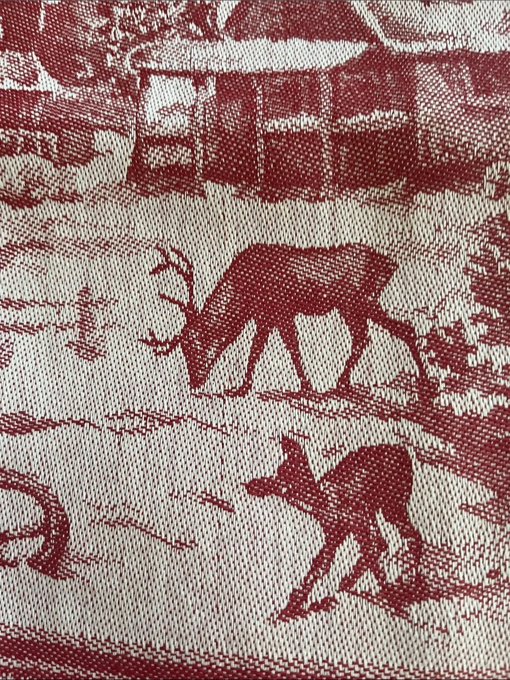 New William Sonoma kitchen towel Holiday 2014 Winter Village deer jacquard